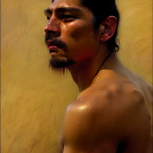 Image similar to a realistic portrait of a good - lookiung chicano swimmer,, high detail, cleary see face, by gaston bussiere, bayard wu, greg rutkowski, odd nerdrum, maxim verehin, dan dos santos, masterpiece, sharp focus, cinematic lightning - h 7 6 8