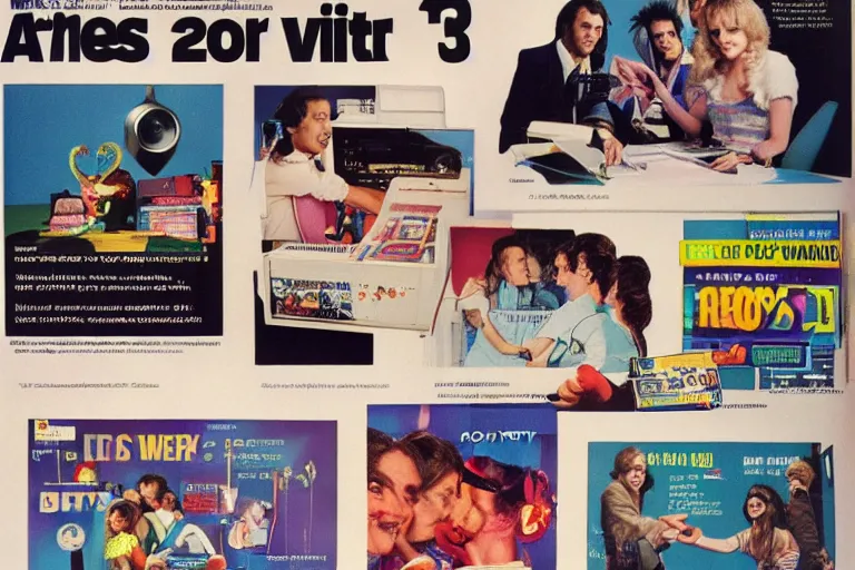 Image similar to crt Sony 20 inches, 1983 TV, magazine page advertising, award winning ad, 80s style