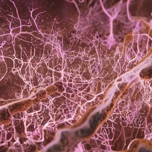 Prompt: super resolution microscopy image of mycelium growing, natural color, mit technology review feature, nature journal figure, ultra detailed 9 k tiff