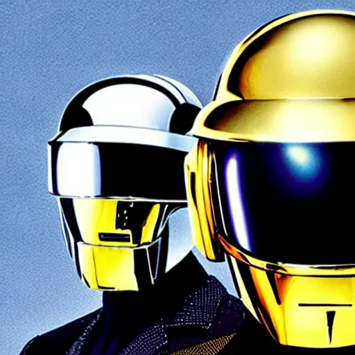 Image similar to daft punk helmets, pixar