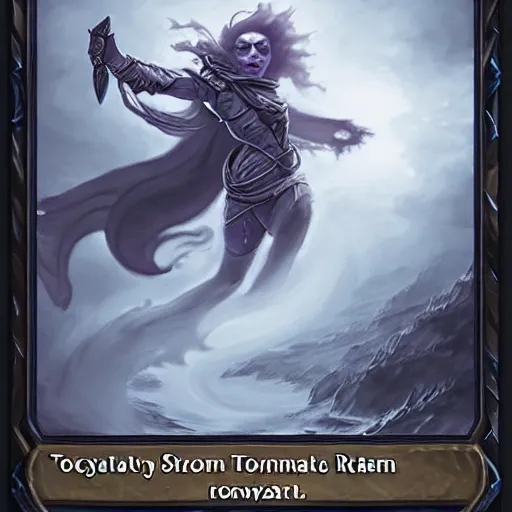 Image similar to grey storm tornado spell, epic fantasy style, in the style of Greg Rutkowski, hearthstone artwork