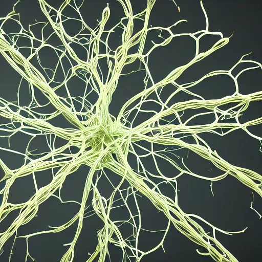 Prompt: 3 d rendering of neurons in action, raytracing