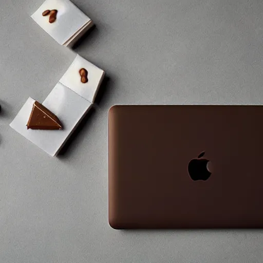 Prompt: macbook made of chocolate