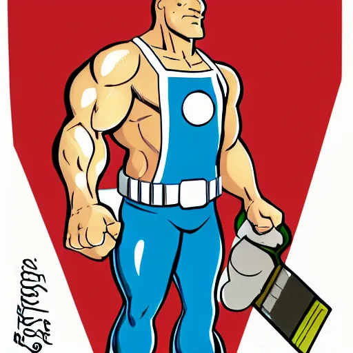 Image similar to Mr. Clean in the style of jack kirby