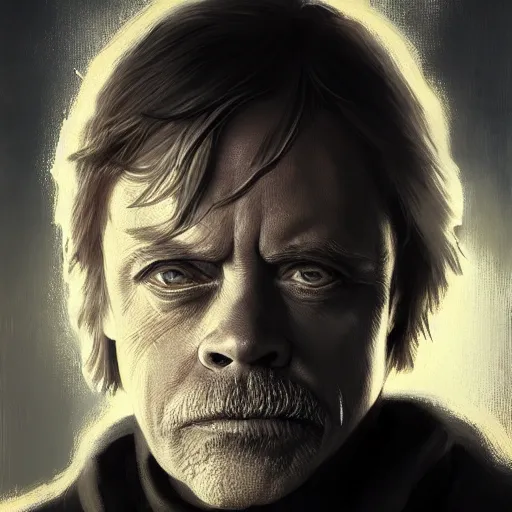 Image similar to A portrait of mark hamill, angry, sith, star wars art, art by greg rutkowski, matte painting, trending on artstation