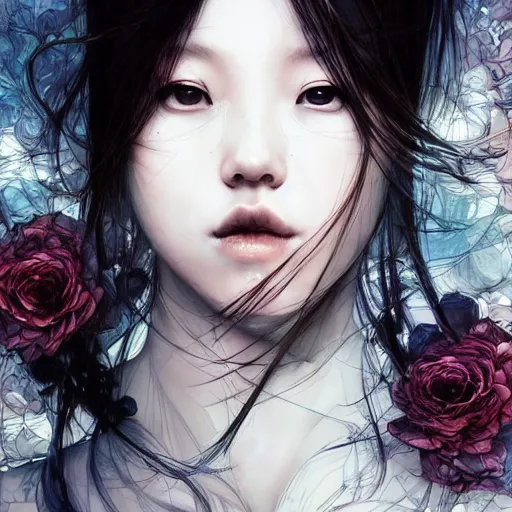 Prompt: Lee Jin-Eun by Android Jones, rule of thirds, seductive look, beautiful