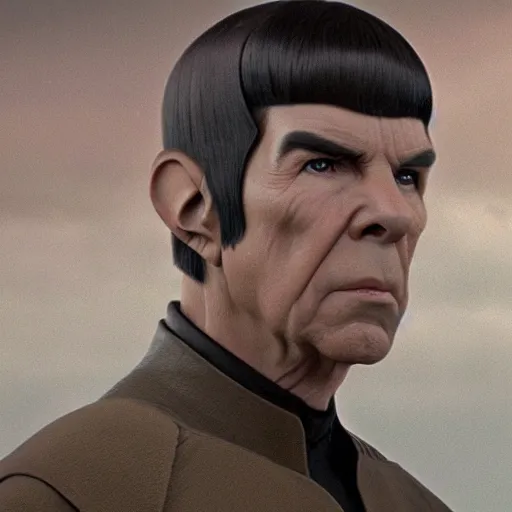 Image similar to spock in star wars, photorealistic scene, 8 k, trending on artstation,