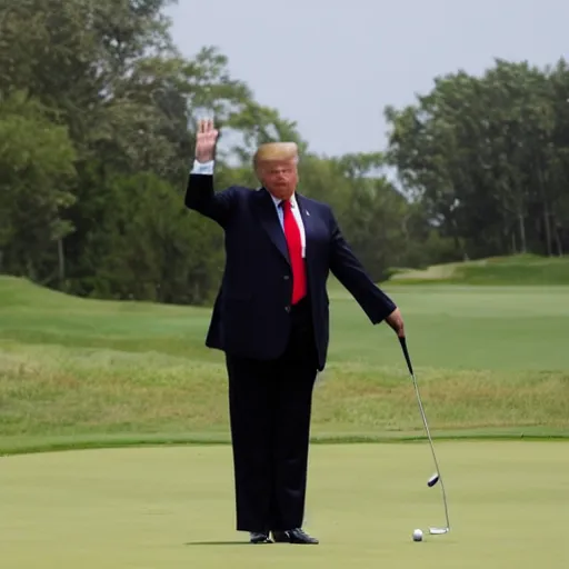 Image similar to donald trump is playing golf with hitler