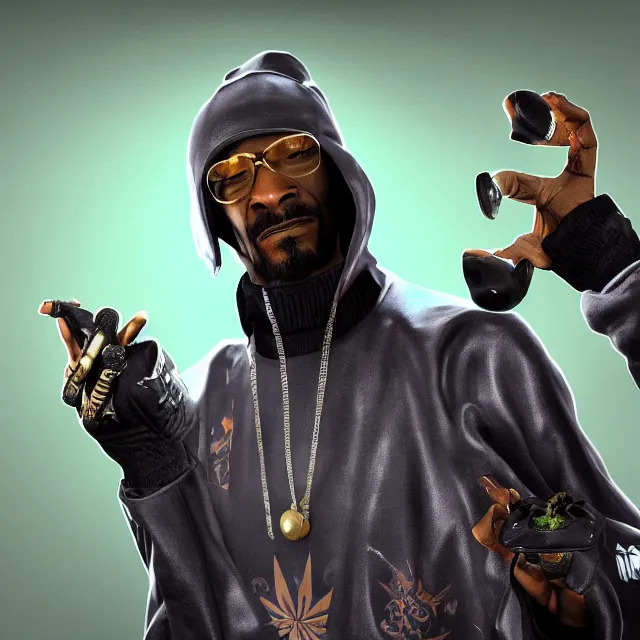 Image similar to snoop dogg cannabis in mortal kombat, character, videogame render, 4 k, artstation