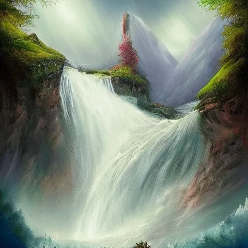 Image similar to a beautiful waterfall, elegant, soulful, liquid, masterpiece, Cinematic, fantasy art,