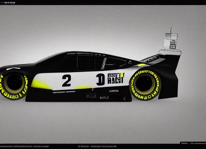 Image similar to Nascar black concept car, concept art, by Ash Thorp, 3D render, Octane Render