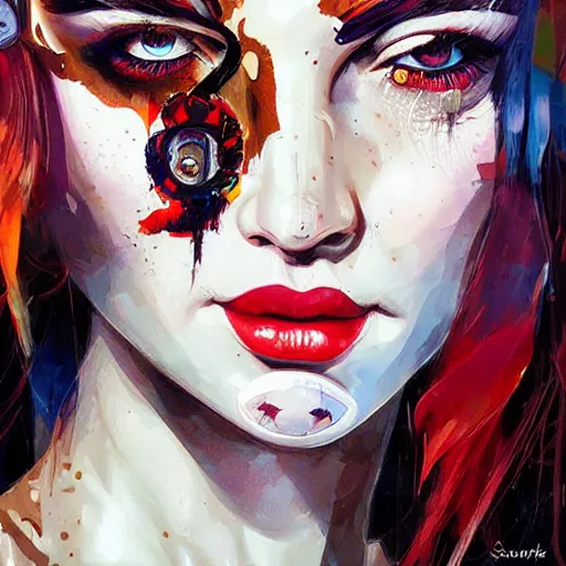 Image similar to rare beautiful girl face by sandra chevrier, artstation, hd