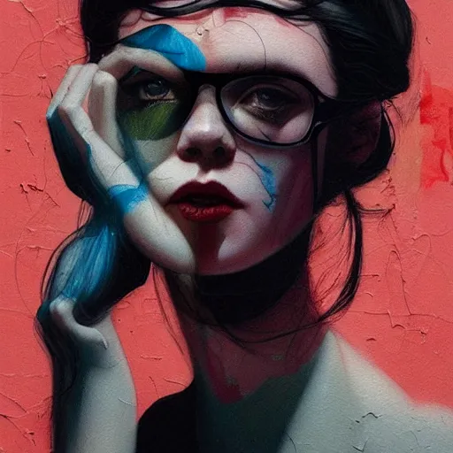 Prompt: Elle Fanning in Underworld 2003 picture by Sachin Teng, asymmetrical, dark vibes, Realistic Painting , Organic painting, Matte Painting, geometric shapes, hard edges, graffiti, street art:2 by Sachin Teng:4