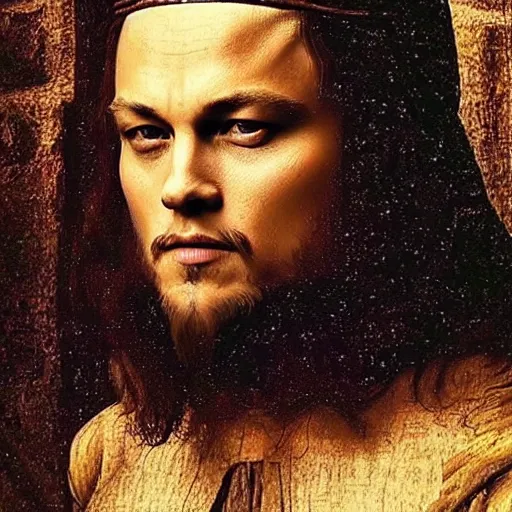 Image similar to leonardo di caprio as leonardo da vinci