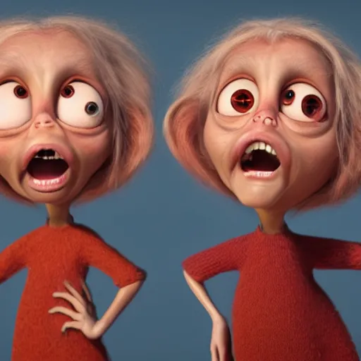 Image similar to very very very ugly woman by Max Kostenko and Bobby Chiu, disney, pixar, MPC, Framestore, character design for animation, uplight, a lineup of characters, big disney eyes, symmetrical eyes, cuteness, 3d render, octane rendered, highly detailed, unreal engine, Trending on Artstation, octane render, 4k, 8k, HD
