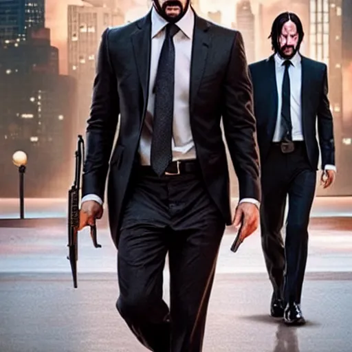 Prompt: Johnny Silverhand In the movie John Wick