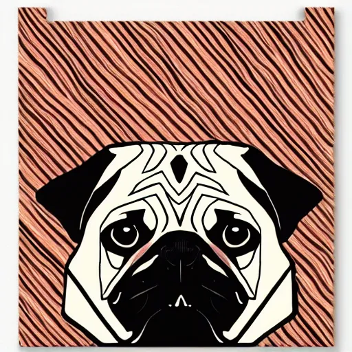 Prompt: pug in a geometric style