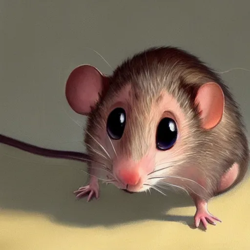 Prompt: cute rat pixar concept art trending artstation oil painting
