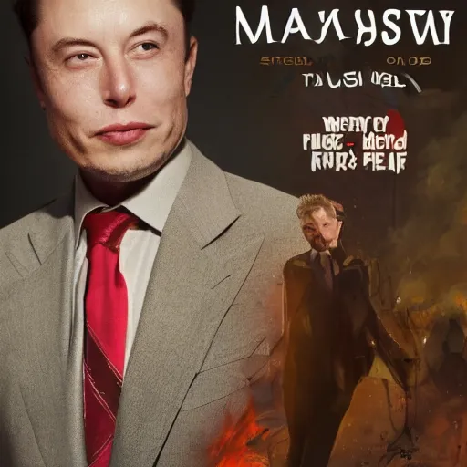 Image similar to elon musk in style of two - face harvey dent one side face has dragonskin fantasy sharp focus intricate elegant digital painting