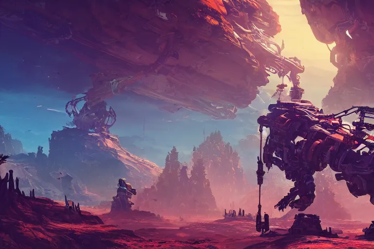 Image similar to burrower machine mecanical creature robot of horizon forbidden west horizon zero dawn bioluminiscence global illumination ray tracing hdr fanart arstation by ian pesty and alena aenami artworks in 4 k