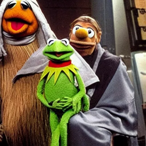Image similar to the muppets as jedi knights