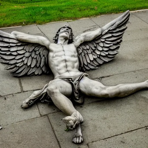 Image similar to male fallen angel monument