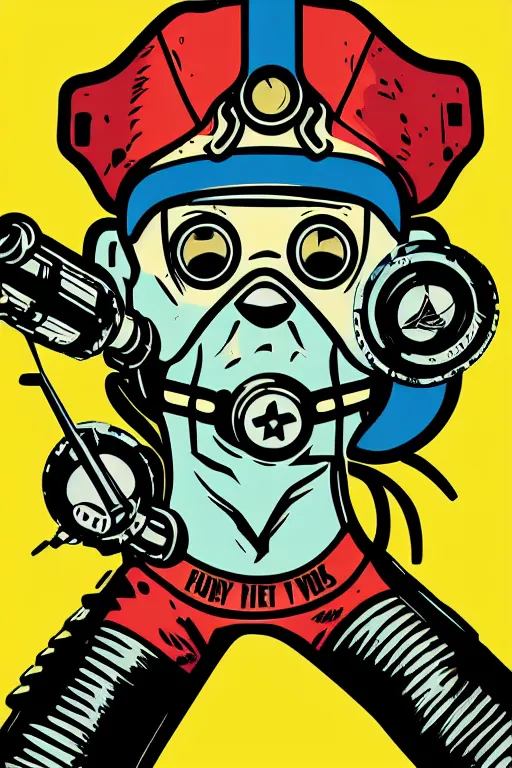 Image similar to fallout 7 6 retro futurist illustration art by butcher billy, sticker, colorful, illustration, highly detailed, simple, smooth and clean vector curves, no jagged lines, vector art, smooth andy warhol style