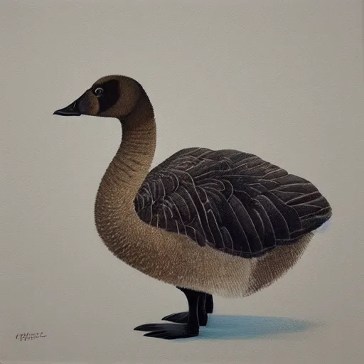 Image similar to “ detailed painting of a canada goose on a white background, very realistic ”