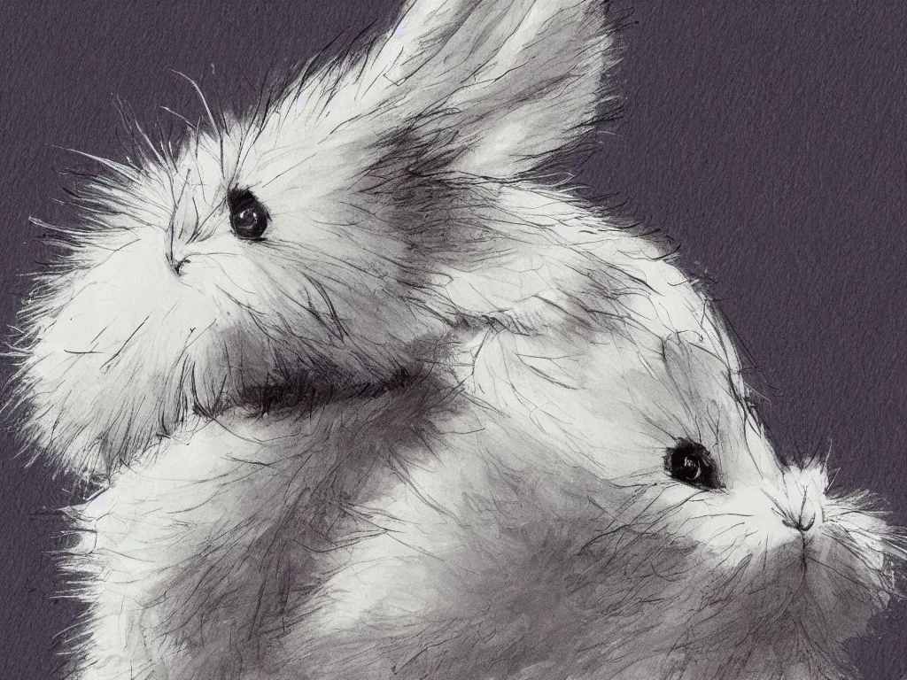 Image similar to a fluffy bunny, thought bubble above head, Aesthetically pleasing, by Hayao Miyazaki and Studio Ghibli, fine art, official media, high definition, illustration, ambient lighting, HDR, HD, UHD, 4K, 8K, cinematic, high quality scan, award winning, trending, featured, masterful, dynamic, energetic, lively, elegant, intricate, complex, highly detailed, Richly textured, Rich vivid Color, masterpiece.