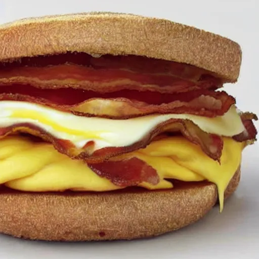Image similar to a bacon egg and cheese sandwich painted by artist francis bacon