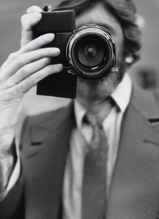 Image similar to a man in the 1 9 7 0 s holding a camera