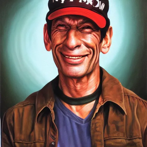 Image similar to ernest p worrell portrait painting, hyper real