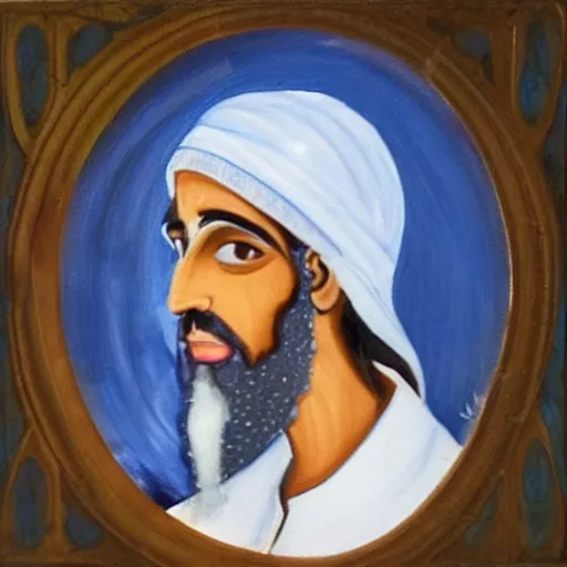 Prompt: a painting of the prophet mohammed.