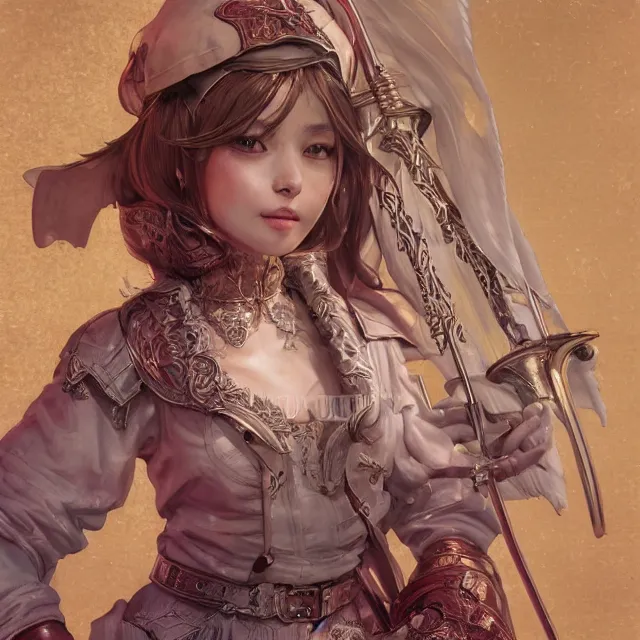 Image similar to studio portrait of neutral good colorful female cleric bard healer as absurdly beautiful, elegant, young skinny gravure idol, ultrafine hyperrealistic face illustration by kim jung gi, irakli nadar, intricate linework, sharp focus, bright colors, matte, octopath traveler, final fantasy, unreal engine highly rendered, global illumination, radiant light, intricate environment