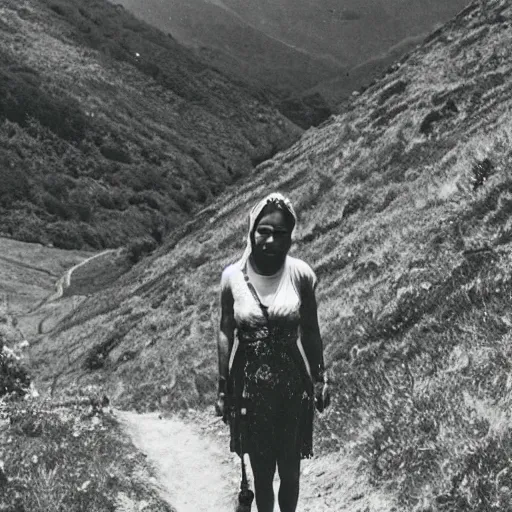 Prompt: unknown woman in the hills