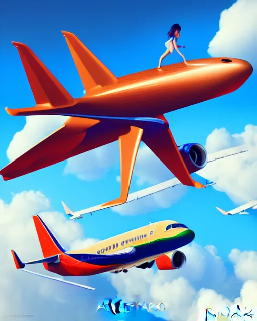 Prompt: richly detailed color illustration of a standard-fair-plane-flight by Artgerm and Mina Petrovic and Timothy Kong and Marina Federovna. 3D shadowing