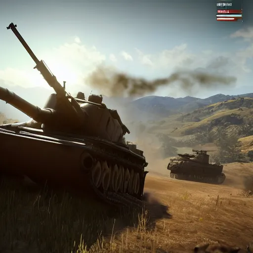 Image similar to Battlefield 1 screenshot, tanks