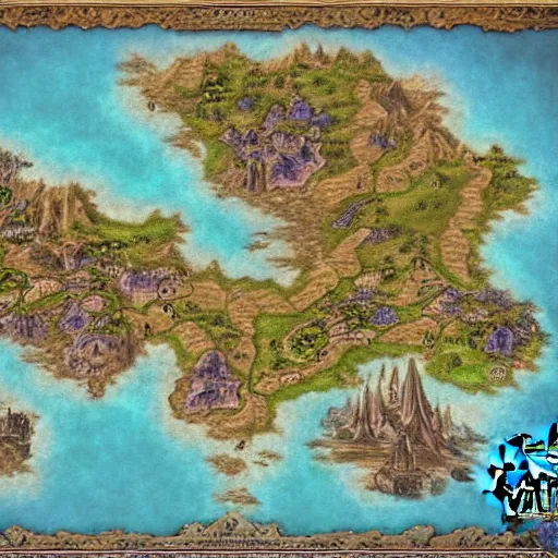 Image similar to Map in the style of World of warcraft map, hyper detailed