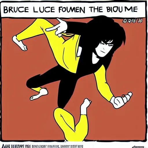 Image similar to Bruce Lee in the style of Adventure Time