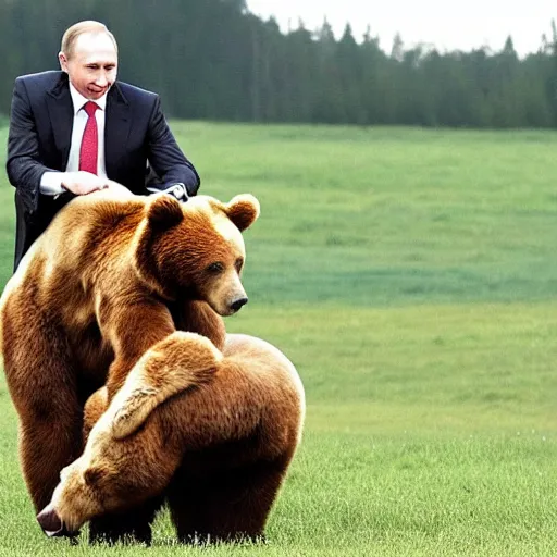 Image similar to vladimir putin riding a bear