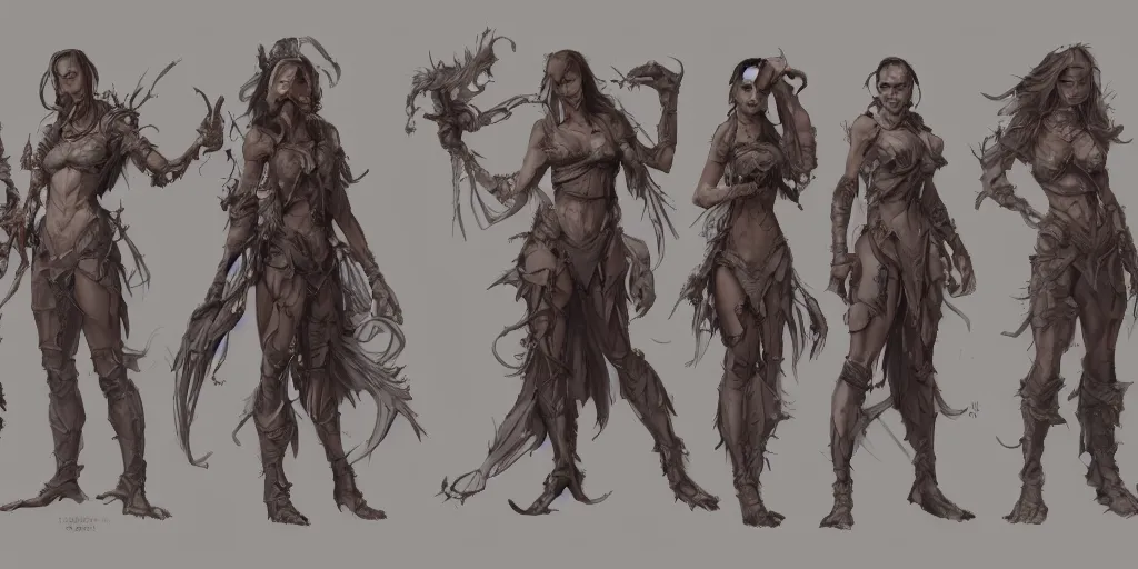 Image similar to character front detail designs, Milo Manara, Greg Rutkowski, character sheet, Darek Zabrocki, Karlkka, Jayison Devadas, Phuoc Quan, trending on Artstation, 8K, ultra wide angle, pincushion lens effect