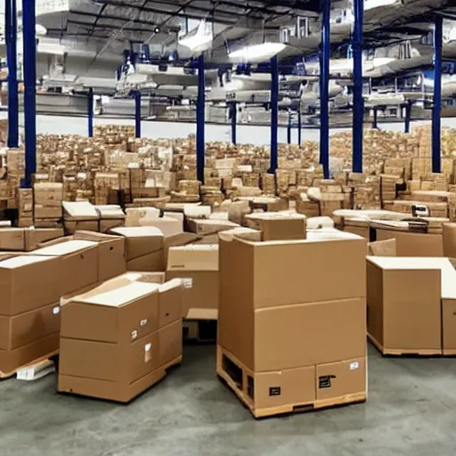 Image similar to a picture of a warehouse full of boxes