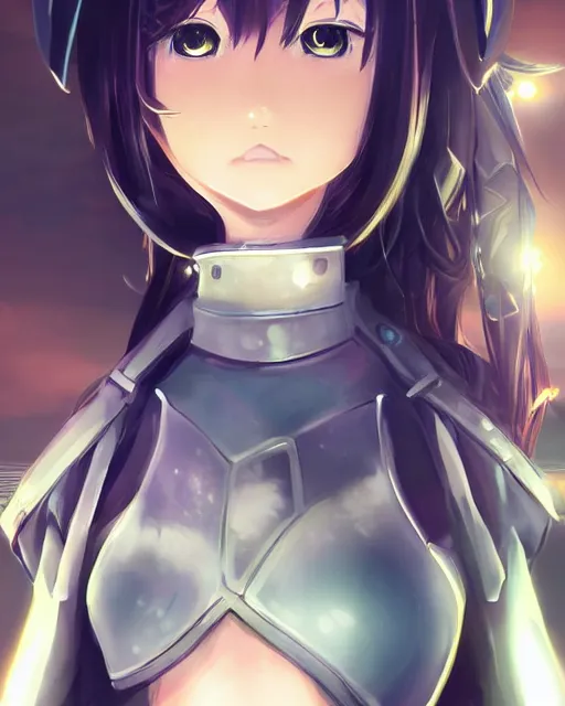 Image similar to portrait of anime girl in mechanic armor in night tokyo by makoto sinkai, perfect face, fine details