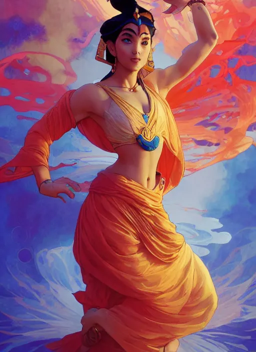 Prompt: aladdin, orange spike aura in motion, floating pieces, painted art by tsuyoshi nagano, greg rutkowski, artgerm, alphonse mucha, spike painting