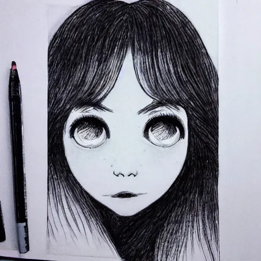 Image similar to “ a detailed portrait of jaiden animations drawn by junji ito ”