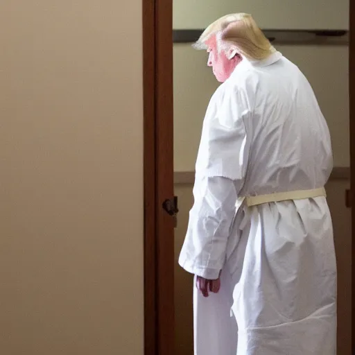 Image similar to donald trump wearing straightjacket at mental hospital