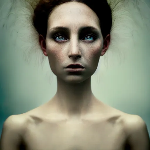 Image similar to portrait of a beautiful ghostly haunting female, depth of field, zeiss lens, detailed, symmetrical, centered, fashion photoshoot, by annie leibovitz and steve mccurry, david lazar, jimmy nelsson, breathtaking, 8 k resolution, extremely detailed, beautiful, establishing shot, artistic, hyperrealistic, beautiful face, octane render