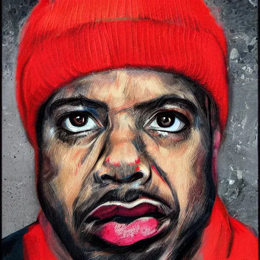 Prompt: detailed portrait of westside gunn, glitchcore, neo - impressionism, grayscale