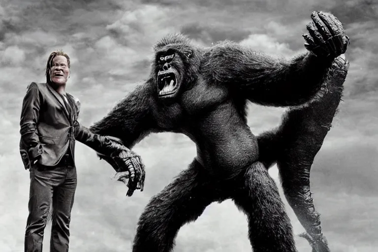 Prompt: kaiju chris jericho versus king kong