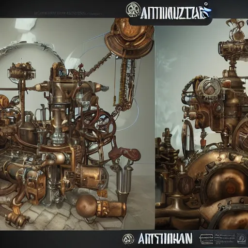 Prompt: beautiful amazing art of steampunk lab by Michelangelo Buonarrot, tom Haugomat, Serena Malyon, Maxim Shirkov, Alex Pogrebniak and Robin Gundersen, Trending on artstation, featured on Behance, Vision of chaos, octane render